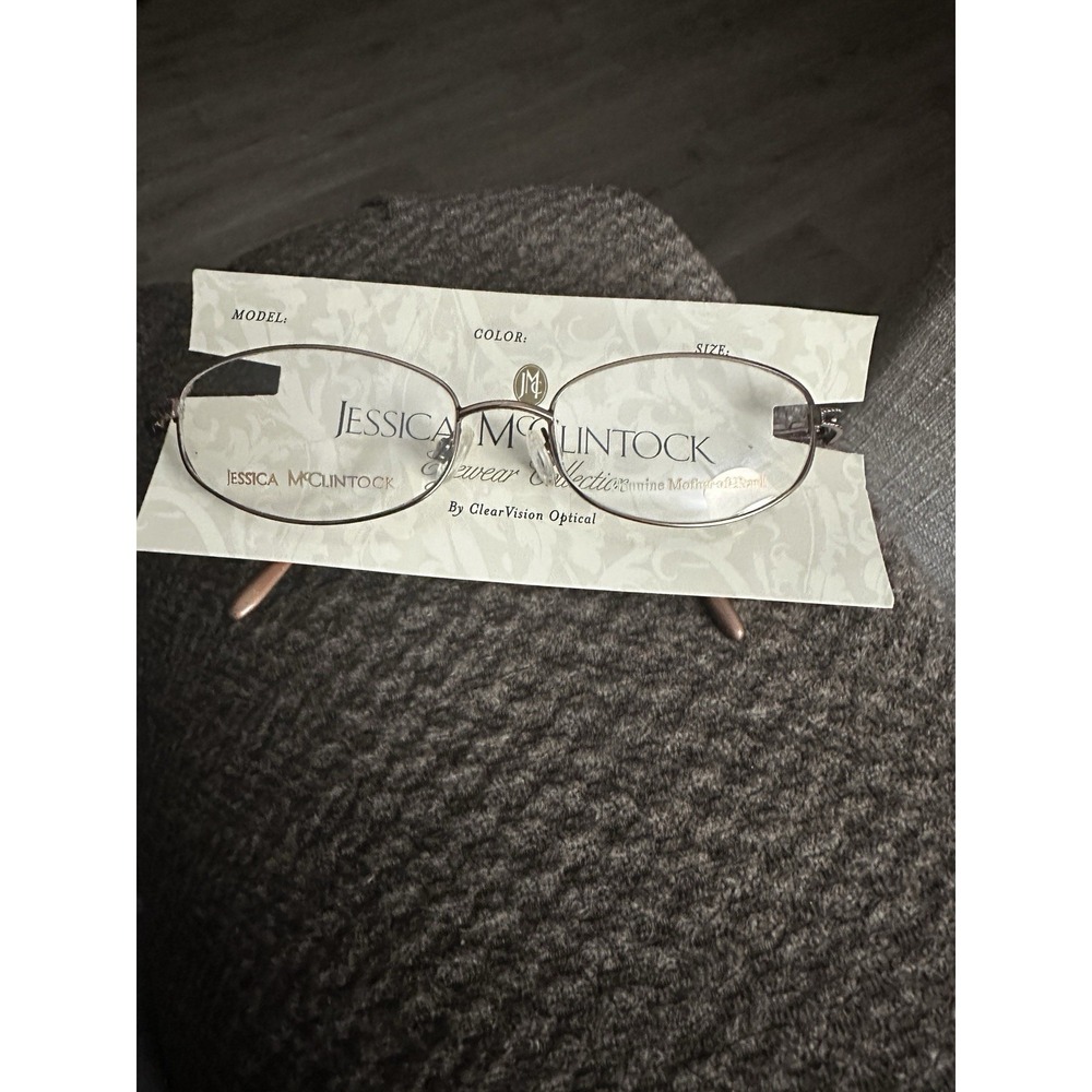 Jessica McClintock Eyeglass Frames JMC 185 Brown 52 17 135 Mother Pearl NEW